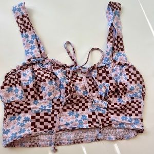 La hearts mixed pattern top